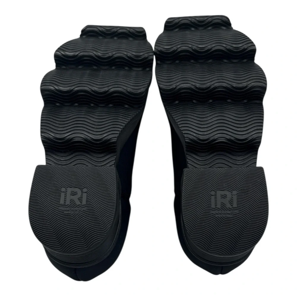 iRi NYC Black Neoprene Wes Low Top Sneaker‎ Stretch Chunky Platform Sz 34 US 4